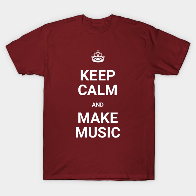 Keep Calm And Make Music - Red T-Shirt by ORENOB